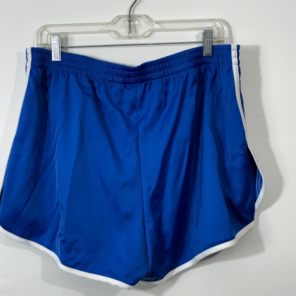 adidas Originals Women’s XL Sprinter Satin Shorts Blue 3 Stripe KC3875 Hot Pants - Picture 4 of 11